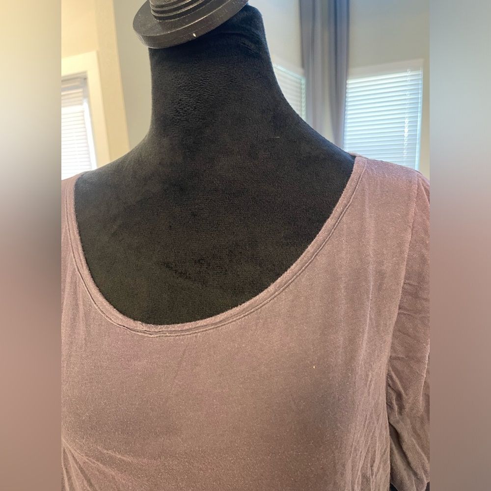 Blue fish faded organic cotton blouse top lagenlook Sz 1/S/M - Picture 2 of 7